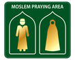 set of  mosque icon or prayer room sign isolated. 3D Illustration