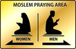 set of  mosque icon or prayer room sign isolated. 3D Illustration