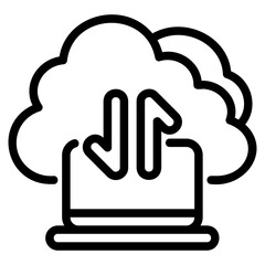 Cloud computing line icon