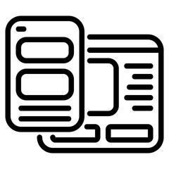 Ui and ux line icon