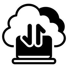 Cloud computing black icon