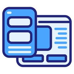 Ui and ux blue icon