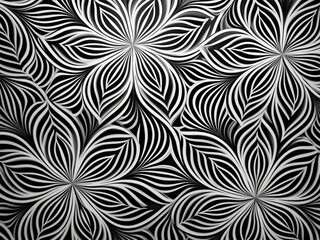 Floral black and white textured pattern background