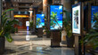 Digital Mosaic: Varied Signage Displays in a Hotel Lobby
