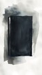 Minimalist watercolor sketch of a black book, focusing on light and shadow, against a pure white backdrop