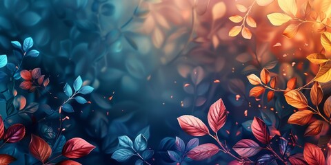 Wall Mural - nature background with leaves