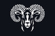 Illustration of Big Horn Sheep (Ram) Head