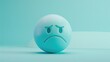 Blue Monday depicted with sad emoji on light blue backdrop. Ai Generated