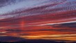 幻想的な夕焼けと六甲山のコラボ情景