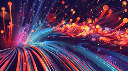 Fiber optics network abstract background