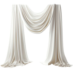 White cloth curtain.  isolated on a transparent background.