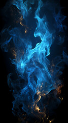 Sticker - Blue smoke on black background