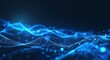 Abstract technology background featuring blue glowing connections and dots on a dark blue gradient, creating a futuristic network design concept