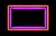 © Катерина Решетникова - neon glowing blank frame for text on black background, bright neon illuminated frame, holiday promotions, birthday and sale announcements with space for personalization