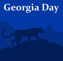 Poster - Georgia State with a blue tiger