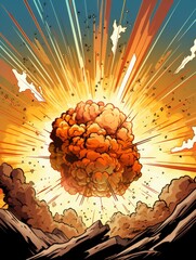 Poster - Dramatic explosion in the mountains