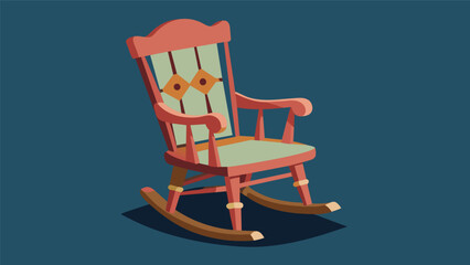 Wall Mural - A vintage rocking chair is skillfully repaired and painted ready to be sold to a new owner.. Vector illustration