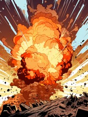 Poster - Dramatic explosion in the mountains