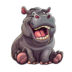 Wall Mural - Animal character of hippo