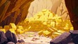 A gleaming treasure trove of gold bars hidden within a secret cave