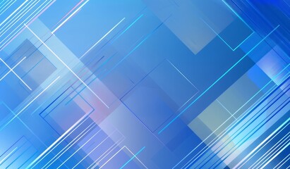 Wall Mural - Blue gradient background, rectangular box shape with geometric lines