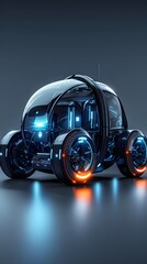 Sticker - Sustainable and Energy-Efficient Electric Vehicle with Modular Architecture and Renewable 3D Render with Cinematic Style