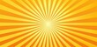 © Chand Abdurrafy - Bright yellow rays background. Sunburst rays texture, bright orange and yellow sun ray pattern for comic book poster or summer advertising banner template design