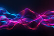 Bold neon waves in vivid pink and blue colors. Eye-catching artwork on black background.