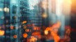 Abstract blurred image of buildings in the city, banner background hyper realistic 