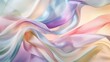 Ribbons of silk fabric, flowing and intertwining in a gentle breeze, their soft colors blending together against a pastel, creamy background, capturing the elegance and fluidity of movement. 