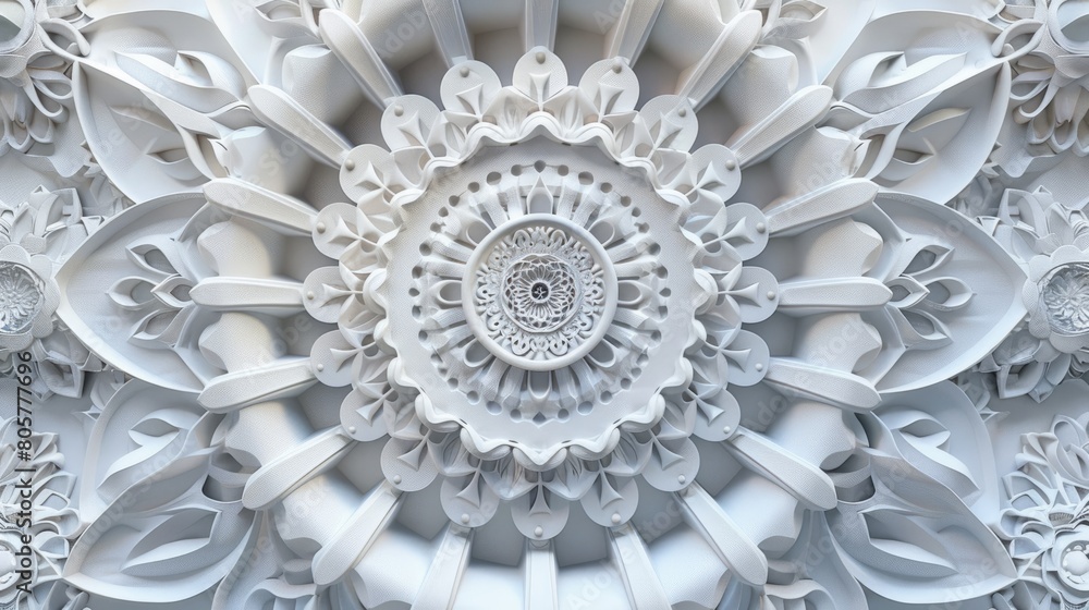 Mandala Radiating Pattern Mandala pattern background. Innovative 3D abstract mandala relief ...