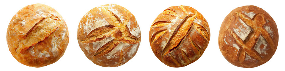 Wall Mural - Loaf of fresh bread isolated on transparent background