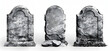 © NE97 - A blank tombstone set for mockup purposes, isolated on a white background. It represents the solemn and dark atmosphere of a cemetery.