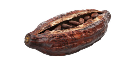 Wall Mural - Cocoa pod Isolated on a white background.