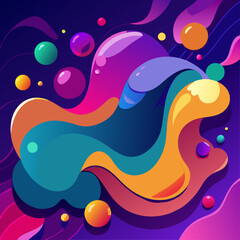 Wall Mural - Brightly colored abstract backgrounds with fluid shapes and gradients, suitable for dynamic web design.1