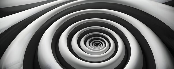 Wall Mural - captivating spiral optical illusion in monochrome minimalist abstract art design