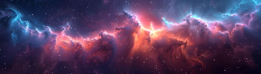 Wall Mural - captivating cosmic patterns vibrant abstract art inspired by deep space nebulae