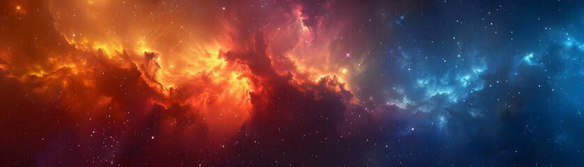 Wall Mural - captivating cosmic panorama mesmerizing nebula inspired abstract artwork showcasing the grandeur of 