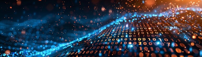 This illustration showcases a intricate design filled with binary code, embodying the advanced and cutting-edge nature of technology in big data.