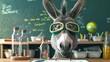© pprothien - Donkey wearing safety goggles in a classroom.