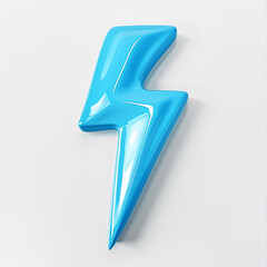 Poster - 3D lightning icon, symbol of energy danger and power