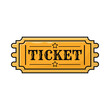 ticket icon over white background. colorful design. Retro design vector illustration