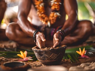 Fijian Kava Ceremony Communal Drinking Ritual Integral to Indigenous Social Life and Cultural Traditions