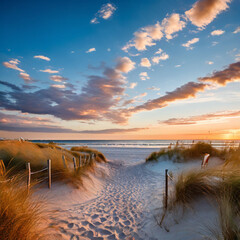 Poster - sunset on the beach