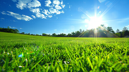 Wall Mural - A bright sunny day with a clear blue sky