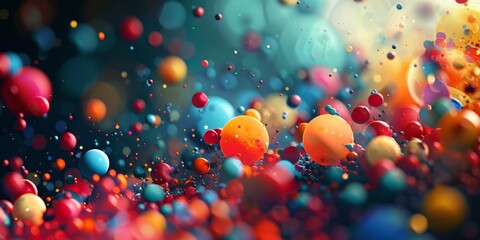 Wall Mural - A colorful image of many small balls of different colors