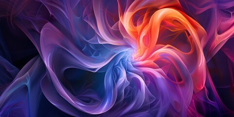Wall Mural - A colorful, abstract image of a spiral with blue and orange swirls