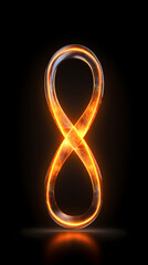 Sticker - 3D infinity symbol composed of orange glow