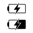 Battery charging UI icon vector