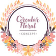 A circle flowers floral border frame circular wreath design concept
